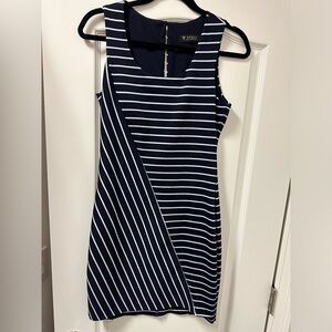Guess dress navy and white striped size 2